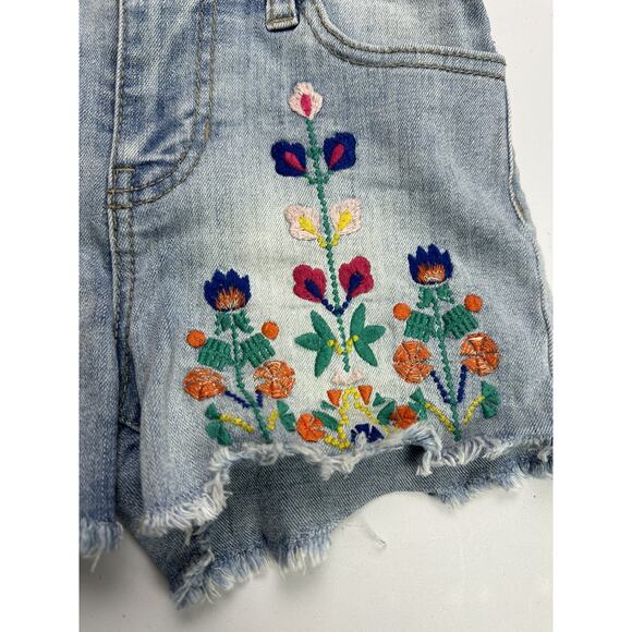 Peek Floral Embroidered Denim Jean Short - Picture 3 of 4